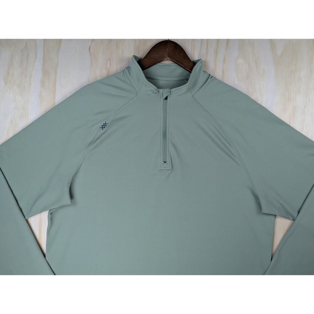 Rhone Men's Large 1/4 Zip Pullover Sage Green Nylon Stretch Performance - Picture 3 of 9